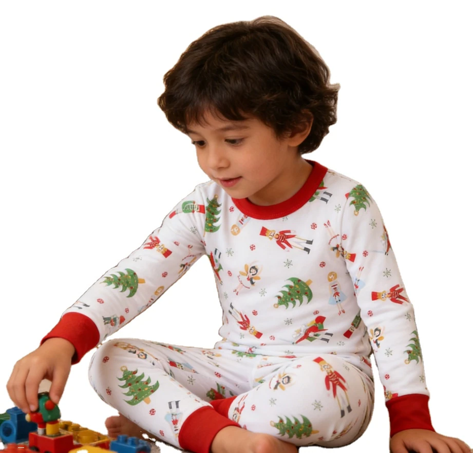 Christmas Gift New Style Children's Boys and Girls Long-sleeved Pajamas, Baby Night Home Clothes Set product image 1