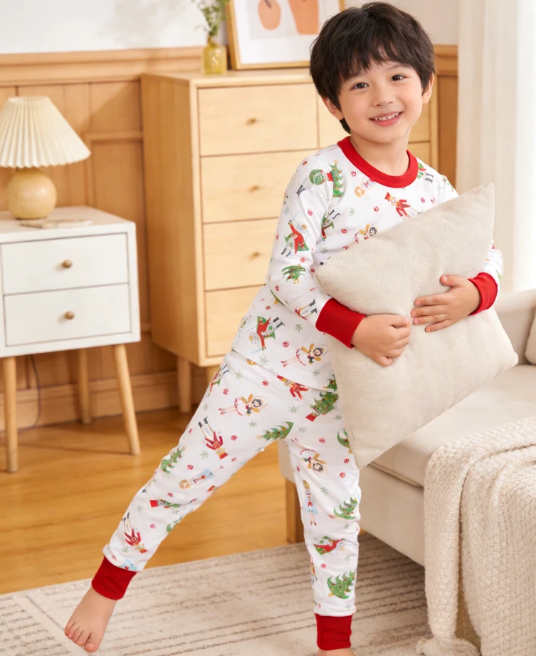 Christmas Gift New Style Children's Boys and Girls Long-sleeved Pajamas, Baby Night Home Clothes Set product image 2