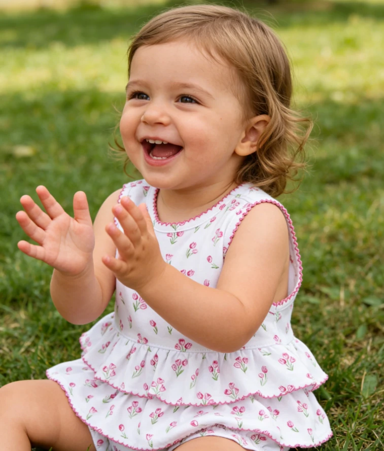 Baby Girls Infant Timeless Tulips White Bubble With Ruffle product image 4