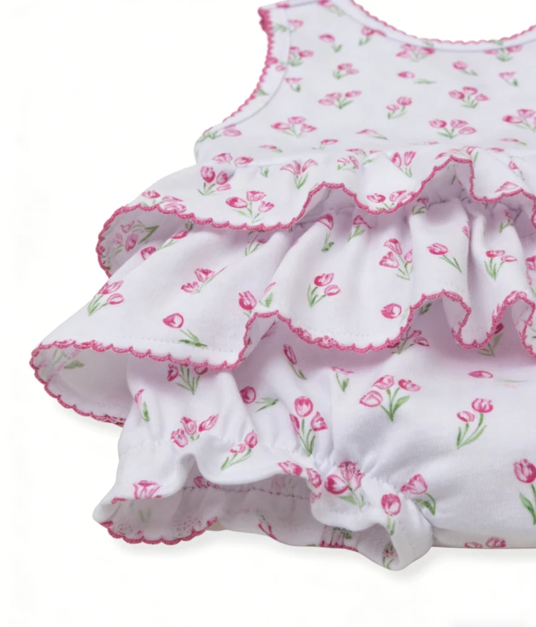 Baby Girls Infant Timeless Tulips White Bubble With Ruffle product image 5