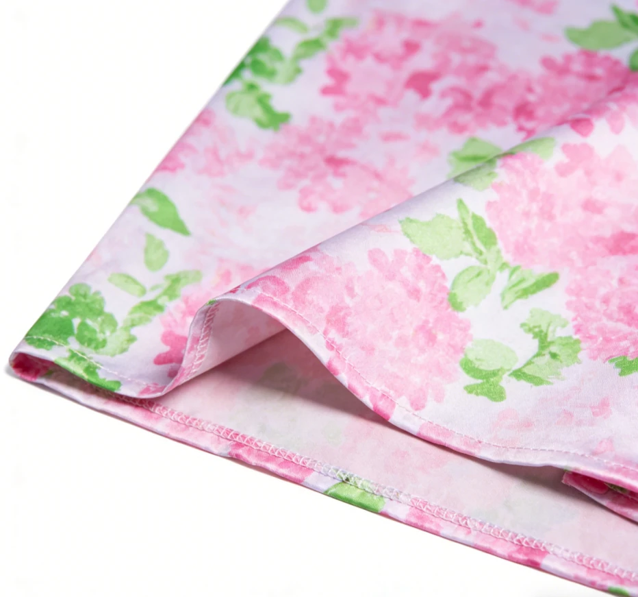 Girls New Darling Hydrangea Satin Pajama Short Set Customized Toddler Short Sleeve Button Down PJ Set product image 5