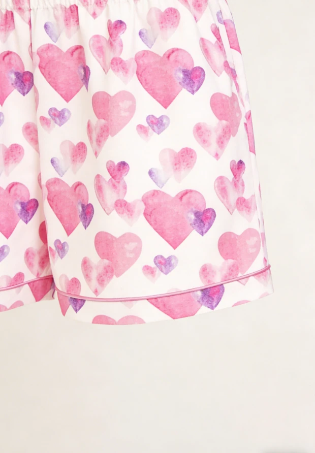 Baby Girls Lots of Kisses Satin Short PJ Set Summer LovelyPajamas Short Set product image 4