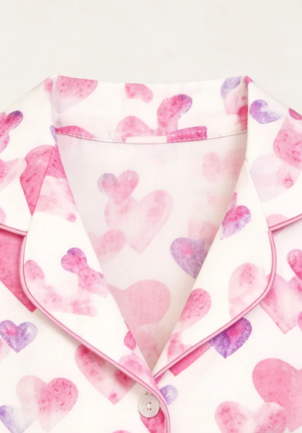 Baby Girls Lots of Kisses Satin Short PJ Set Summer LovelyPajamas Short Set product image 5