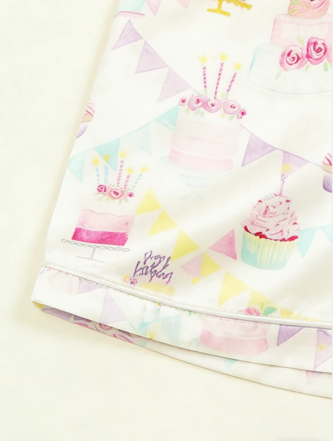Children Birthday Satin Satin Short PJ Set Summer Pajamas Short Clothing Set product image 5