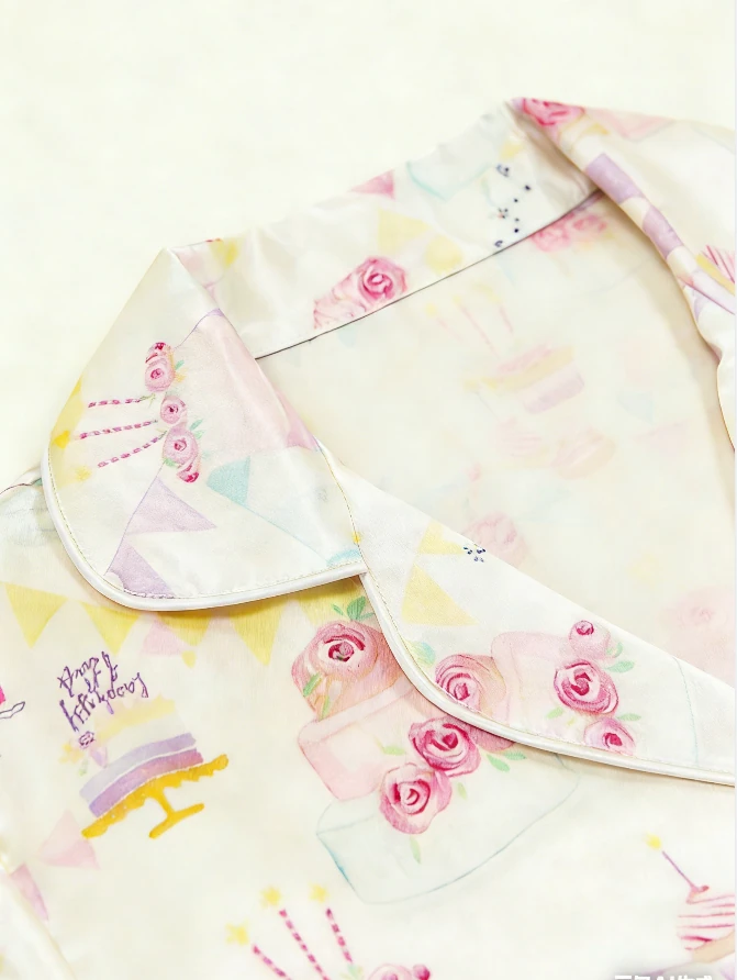 Children Birthday Satin Satin Short PJ Set Summer Pajamas Short Clothing Set product image 6