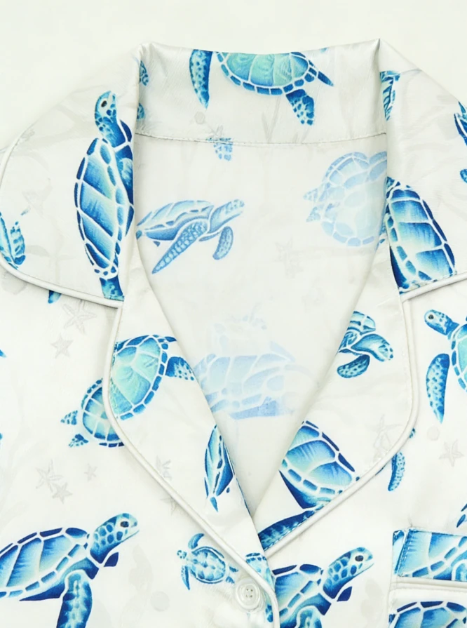 Children Find the Current Turtle Satin Short PJ Set Summer Pajamas Short Clothing Set product image 5