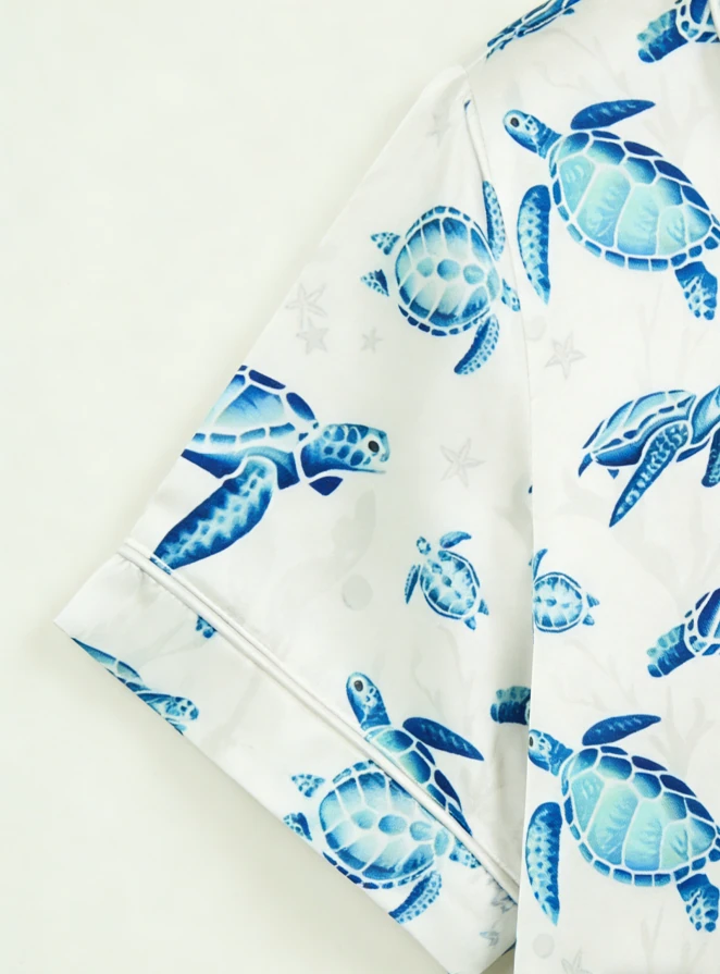 Children Find the Current Turtle Satin Short PJ Set Summer Pajamas Short Clothing Set product image 6
