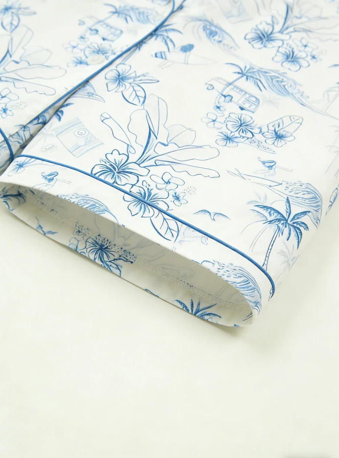 Baby Girls Morning Surf Satin Short Pajamas Set Kids Button Down Short Clothing Set product image 5