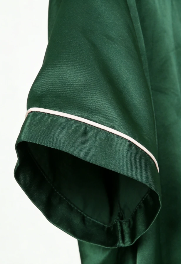 Children Forest Green Satin Satin Short Pajamas Set Kids Summer Pajamas Short Clothing Set product image 6