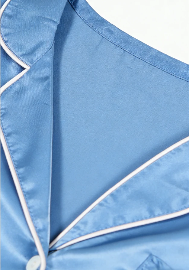 Baby Girls Royal Blue Satin Short Pajamas Set Kids Summer PJ Button Down Short Set product image 4