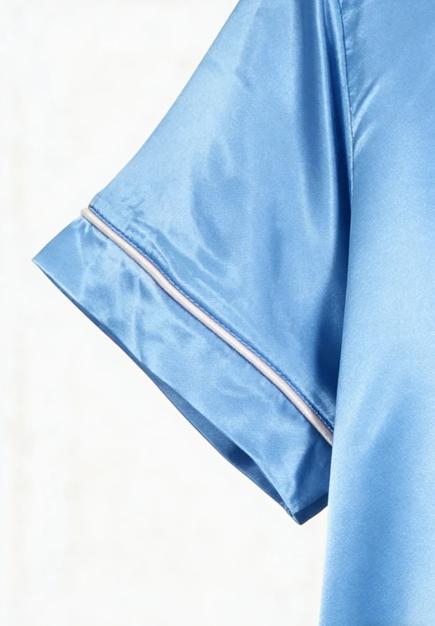 Baby Girls Royal Blue Satin Short Pajamas Set Kids Summer PJ Button Down Short Set product image 5