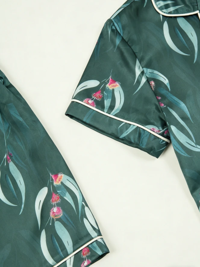 Baby Girls Australian Native Satin Short Pajamas Set Children Summer PJ Button Down Short Set product image 5