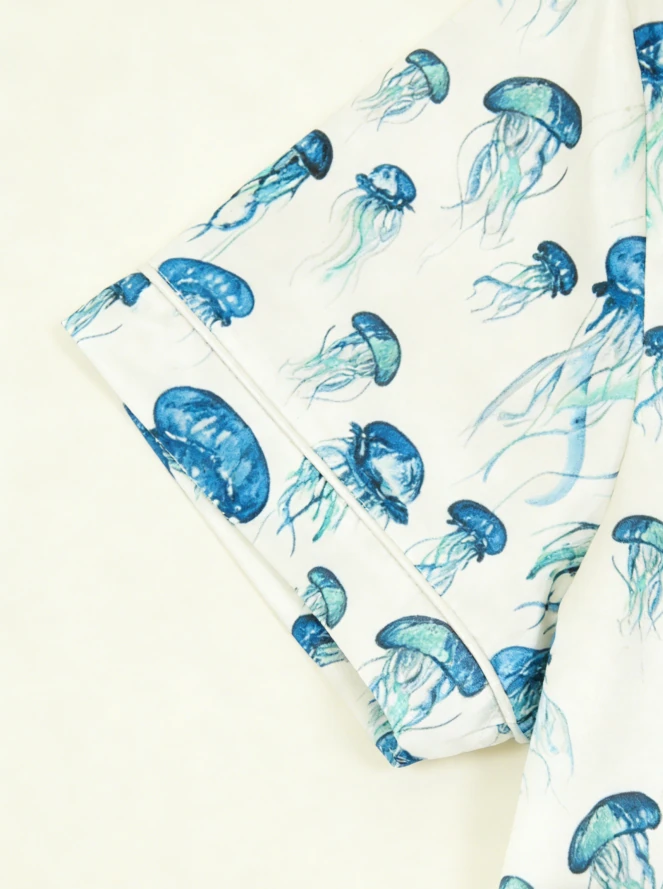 2027 New Baby Girls Jellyfish Short Pajamas Set Children Summer Button Down Short Set product image 5
