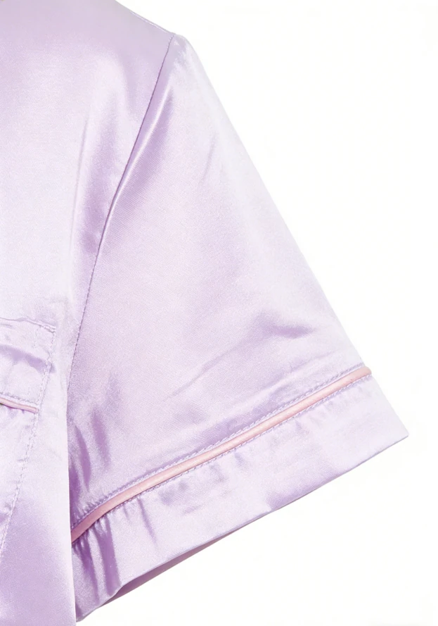 2027 Children Lilac Satin Satin Short PJ Set Girls Summer Pajamas Short Set product image 5