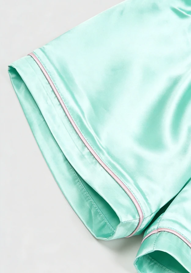 Hot Sale Watermelon Green Satin Satin Short PJ Set Summer Pajamas Short Clothing Set product image 4