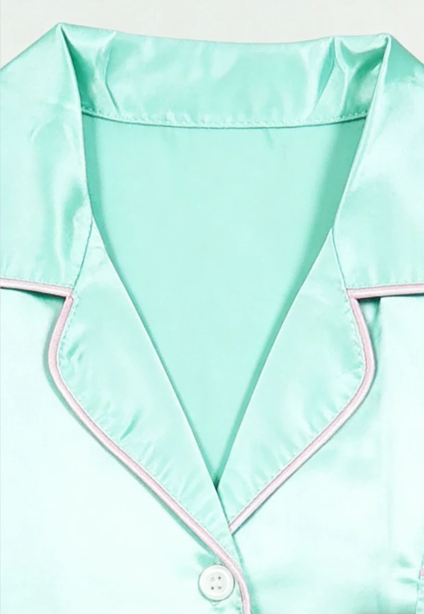 Hot Sale Watermelon Green Satin Satin Short PJ Set Summer Pajamas Short Clothing Set product image 5