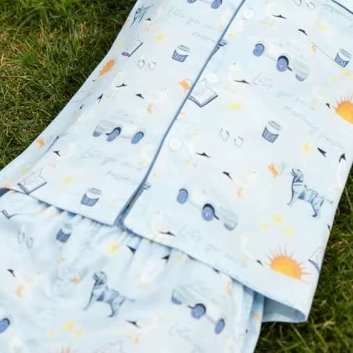 Baby Boys Let's Go on a Morning Swim Satin Pajamas Kids Short Sleeve Pajama Set Toddler Sleepwear product image 2