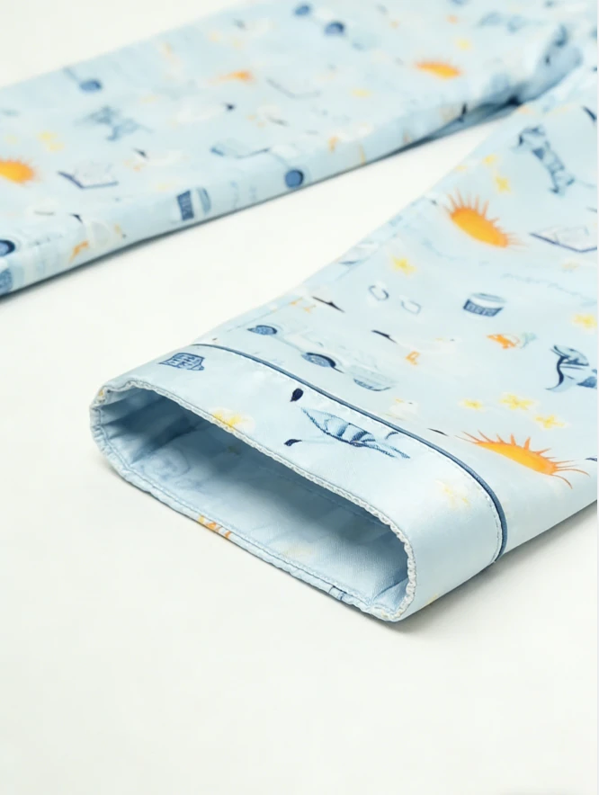 Baby Boys Let's Go on a Morning Swim Satin Pajamas Kids Short Sleeve Pajama Set Toddler Sleepwear product image 4