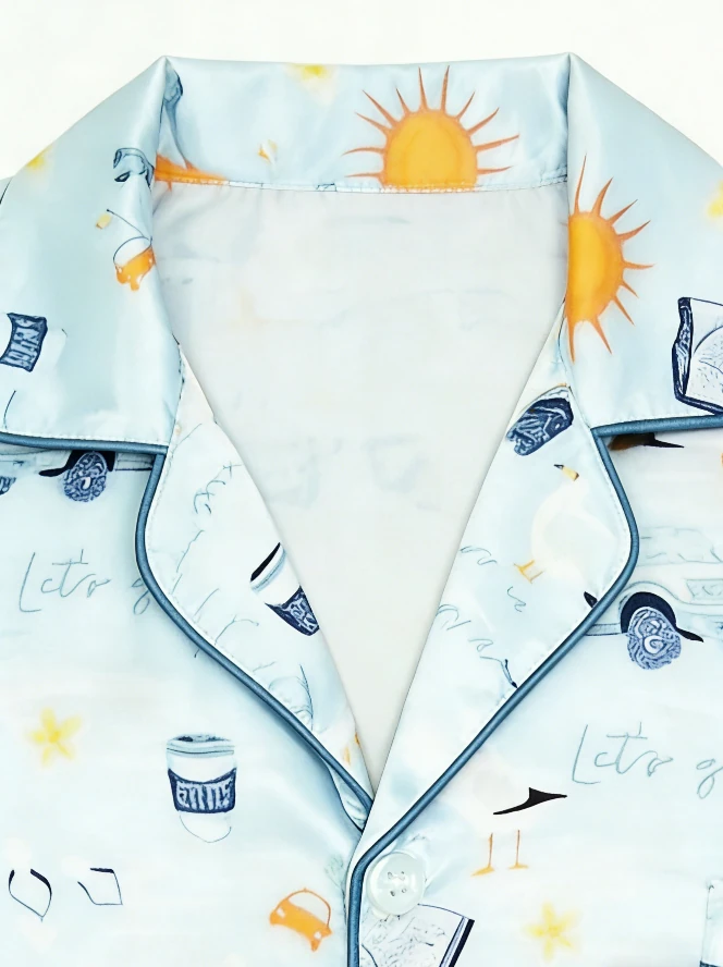 Baby Boys Let's Go on a Morning Swim Satin Pajamas Kids Short Sleeve Pajama Set Toddler Sleepwear product image 6