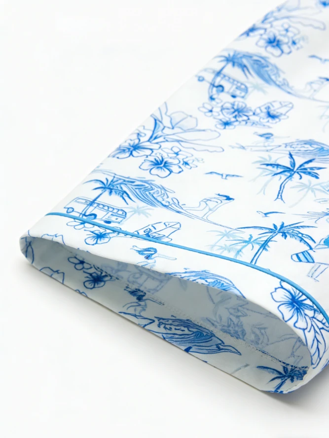 Baby Girls Morning Surf Satin Short Pajamas Sets Kid Button Down Clothing Set product image 4