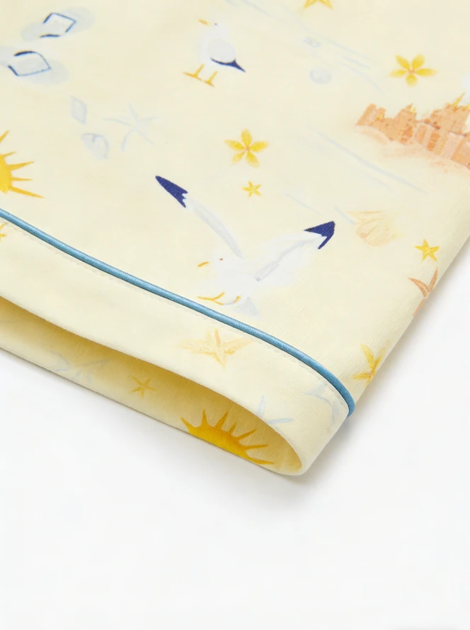 New Fashion Baby Girls Sand Castles Satin Short Pajamas Sets Children Summer Button Down Short Set Toddler Pajama product image 5