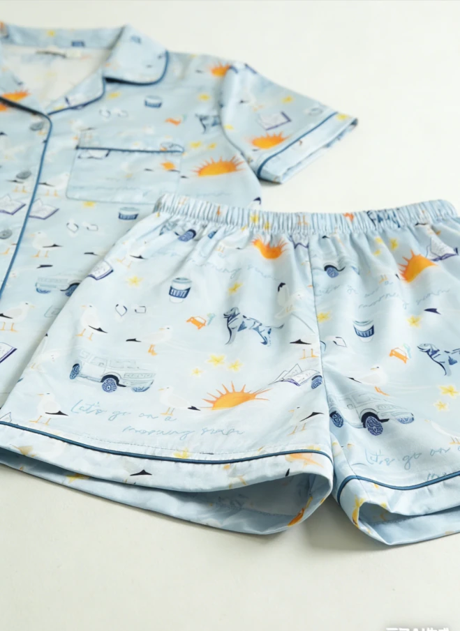 Girls Pajamas Satin Loungewear Sets Kids Spring Summer Button Down product image 6