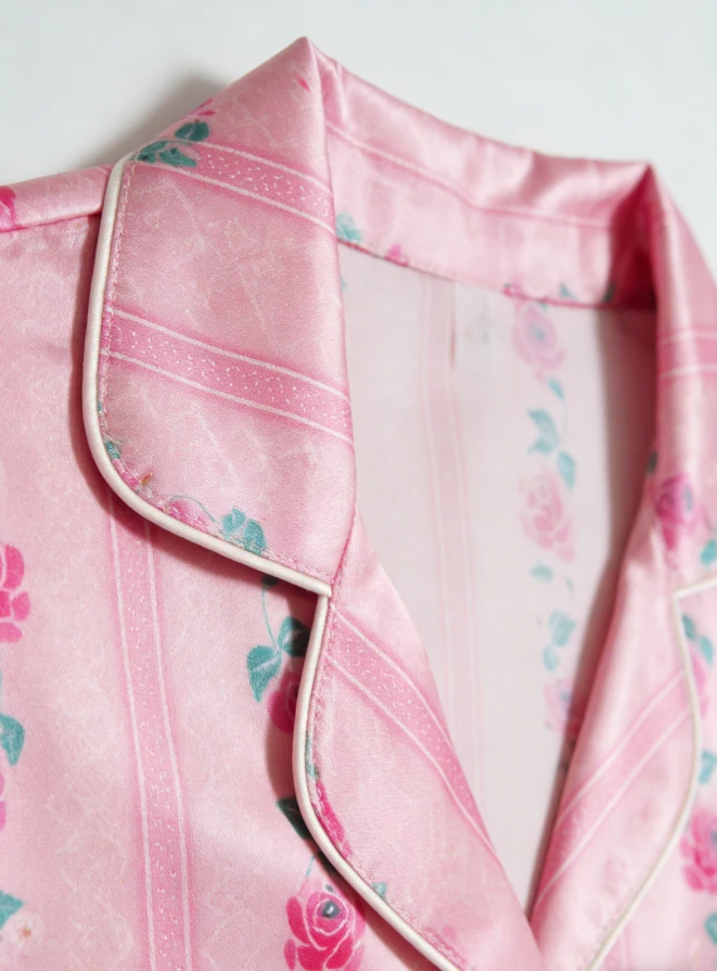 Baby Girls Sugar Blossom Satin Short Pajamas Sets Kids Spring Summer Button Down product image 5