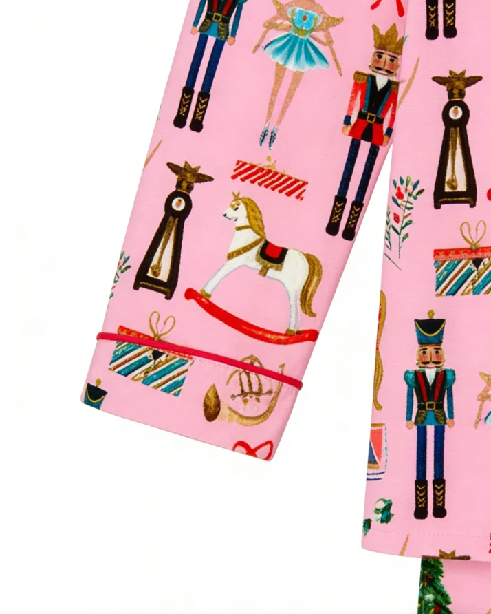 Customizable Factory Pink Kids Long Sleeve Christmas Nutcracker Pajamas Set Casual Toddler Child Pajama Sets product image 4