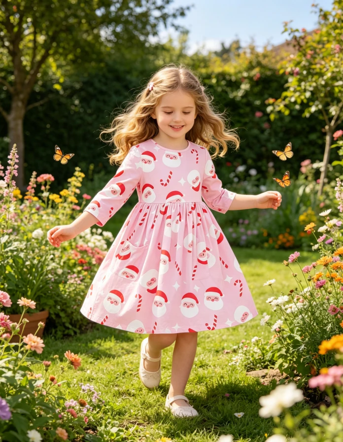 Custom Kids Jingle Bells Clothing Holiday High Quality Baby Girls ToddlersTwirl Dress product image 1