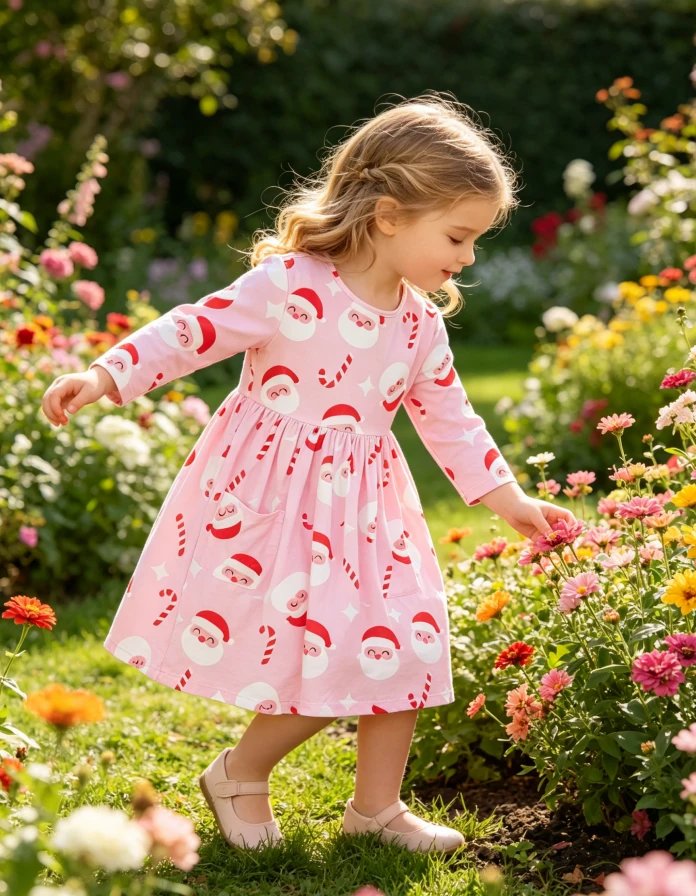 Custom Kids Jingle Bells Clothing Holiday High Quality Baby Girls ToddlersTwirl Dress product image 2