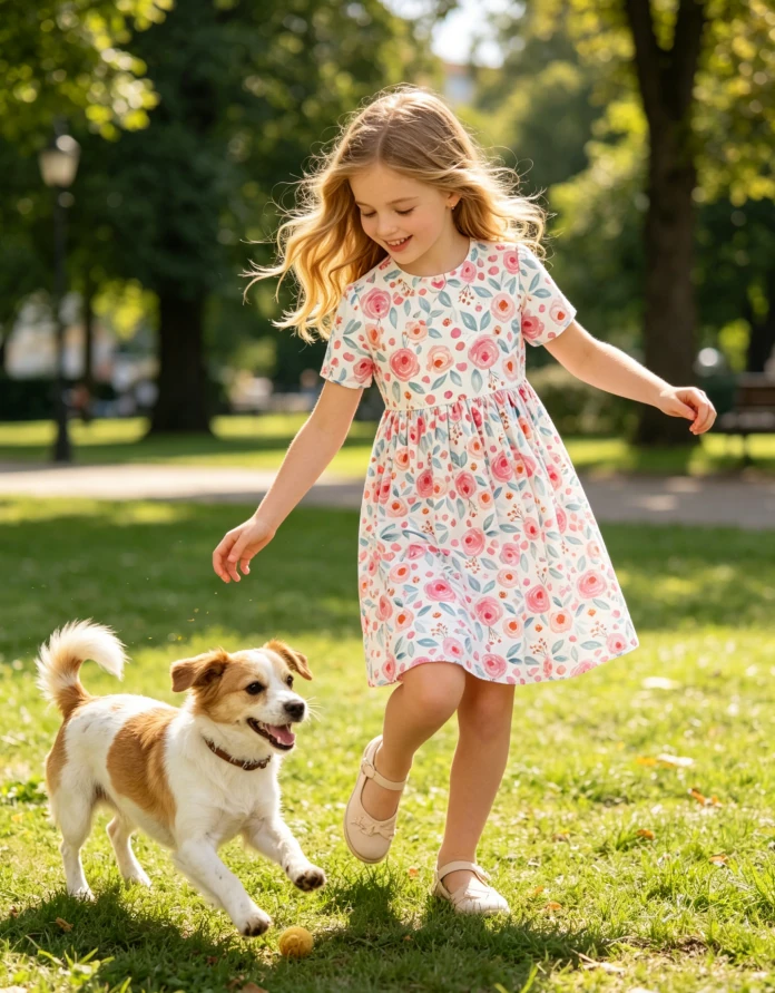 Baby Girls Toddlers Rosettes SS Pocket Twirl Dress Kids Floral Summer Clothing product image 1