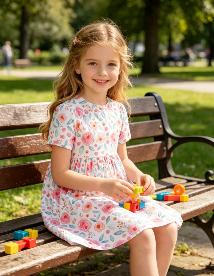 Baby Girls Toddlers Rosettes SS Pocket Twirl Dress Kids Floral Summer Clothing product image 2