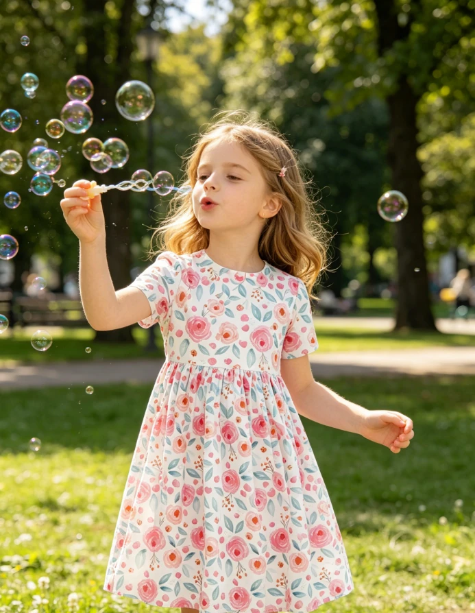 Baby Girls Toddlers Rosettes SS Pocket Twirl Dress Kids Floral Summer Clothing product image 3