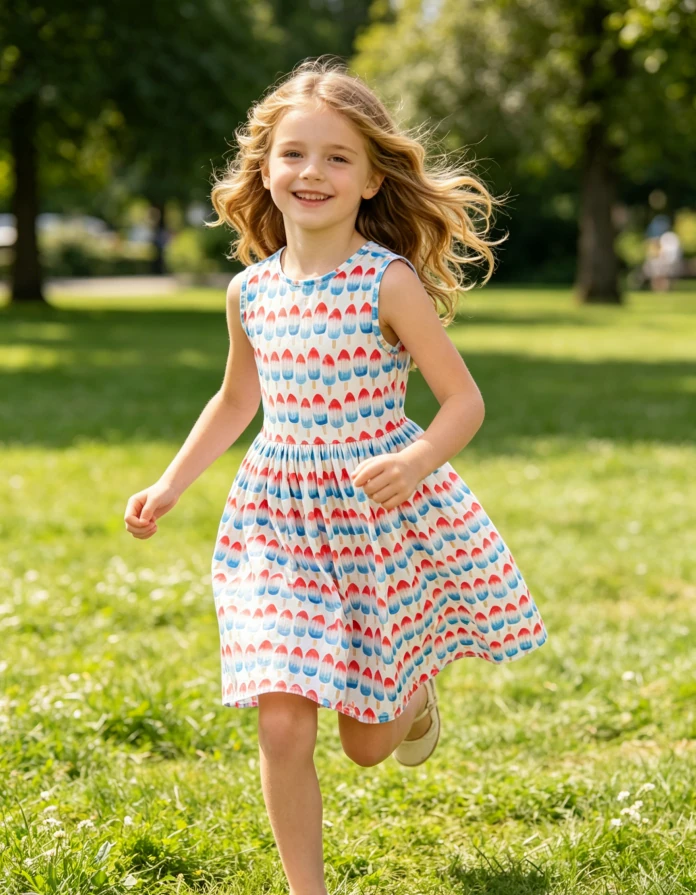 Red, White & Cute Tank Twirl Dress High Quality Baby Girls Toddlers Dresses product image 1
