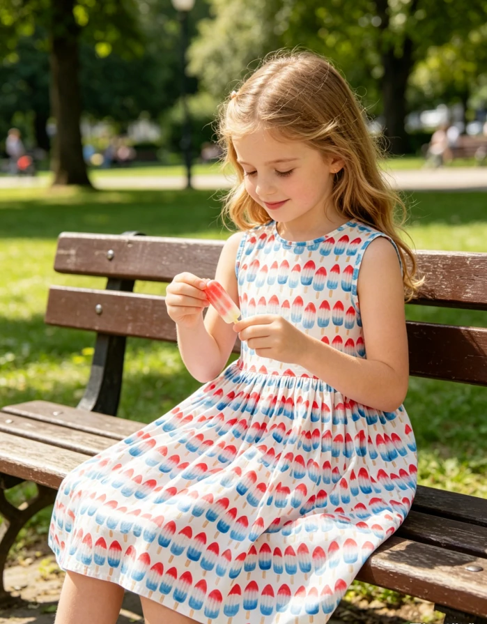 Red, White & Cute Tank Twirl Dress High Quality Baby Girls Toddlers Dresses product image 3