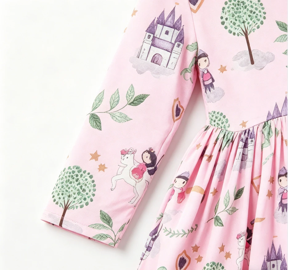 Manufacturer Custom Print High Quality Baby Girls Once Upon a Time Twirl Dress Children Princess Clothing product image 6