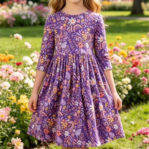 Manufacturer Baby Girls No Bad Days Twirl Dress Kids Knee Length Dresses product image 1