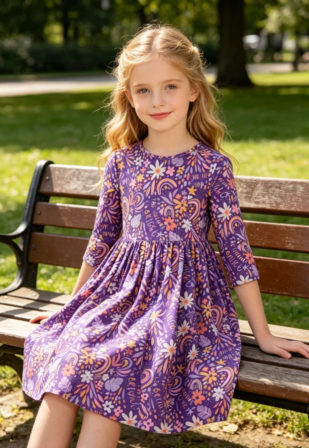 Manufacturer Baby Girls No Bad Days Twirl Dress Kids Knee Length Dresses product image 2