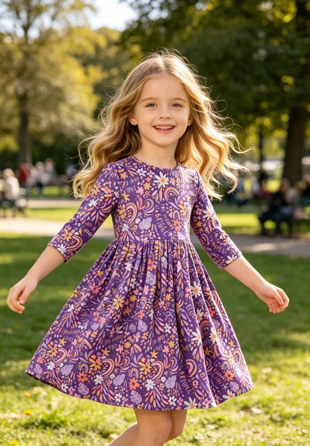 Manufacturer Baby Girls No Bad Days Twirl Dress Kids Knee Length Dresses product image 3