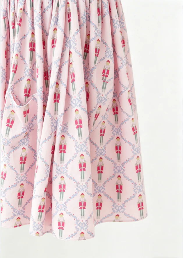 Manufacturer Custom Girls Pink Nutcracker Pocket Twirl Dress Wholesale Kids Clothing product image 5