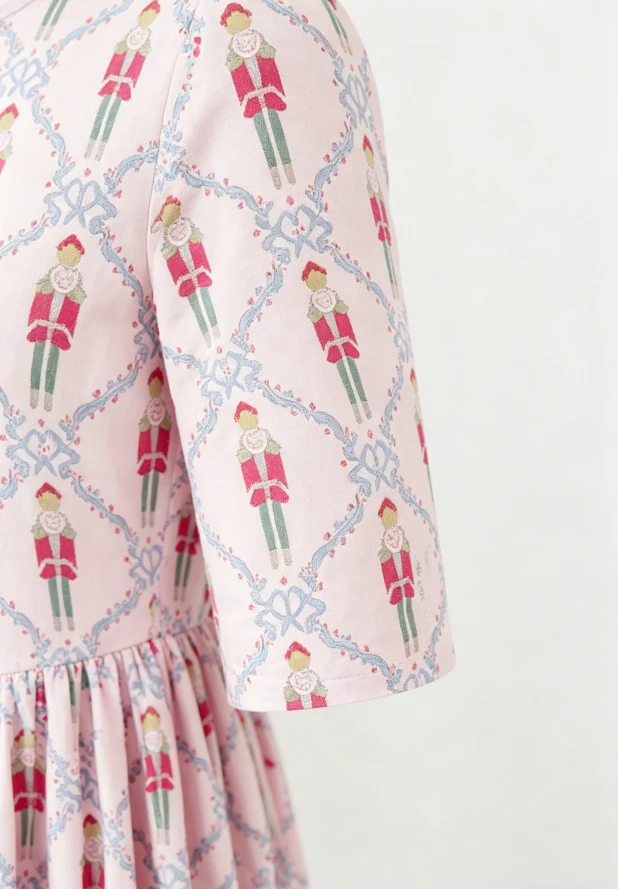 Manufacturer Custom Girls Pink Nutcracker Pocket Twirl Dress Wholesale Kids Clothing product image 6