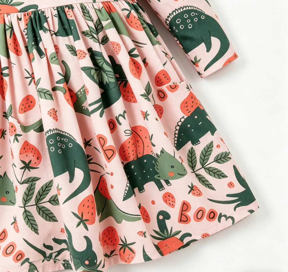 High Quality Baby Girls Hear Me Roar Twirl Dress Children Prints Dressess product image 5