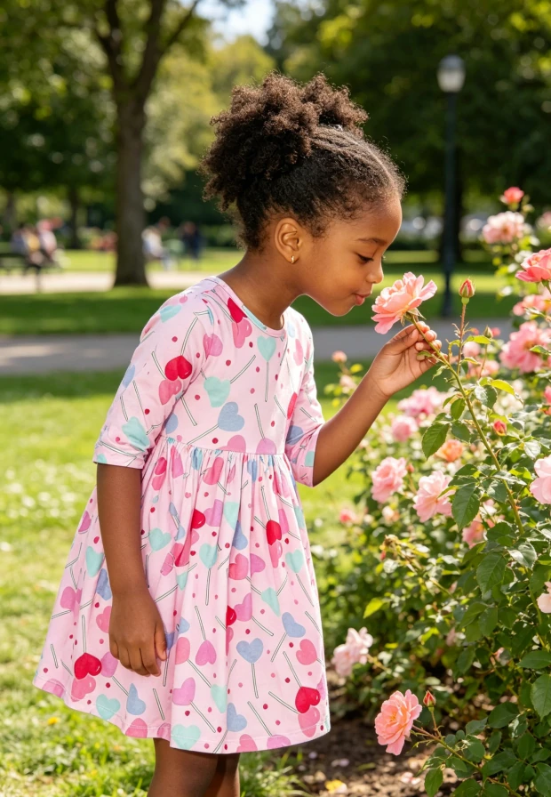 Fashion Baby Girls Sucker for You Pocket Twirl Dress Children High Quality Dresses product image 2