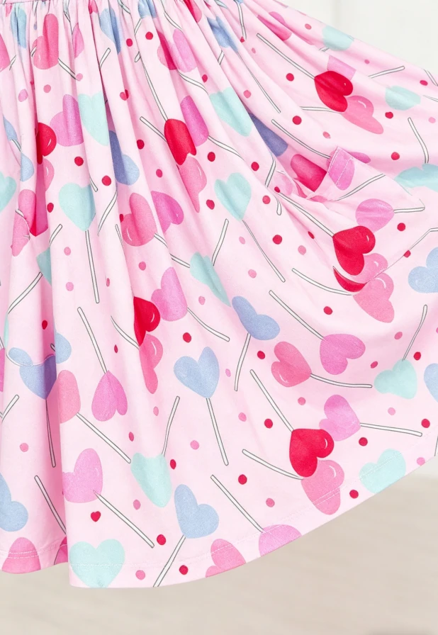 Fashion Baby Girls Sucker for You Pocket Twirl Dress Children High Quality Dresses product image 4
