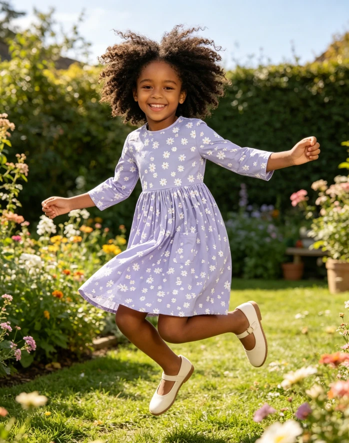 Sustainable Fashion Dresses for Baby Girls Dainty Daisies Pocket Twirl Dress product image 3