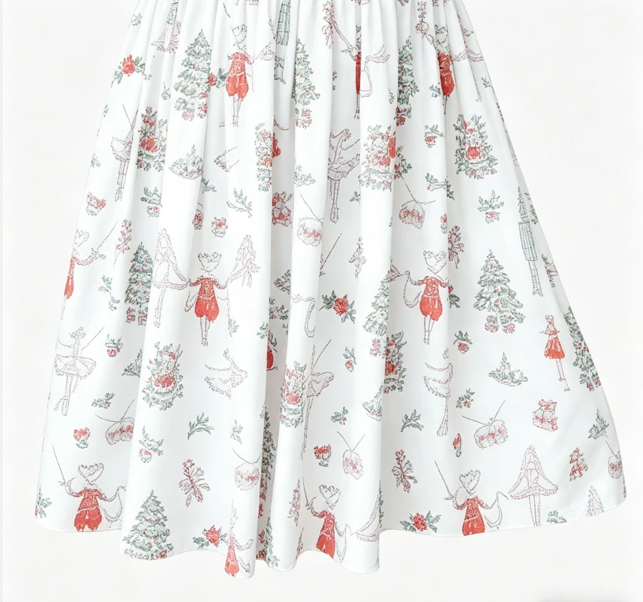 Custom Fashion Baby Girls Milk Silk Christmas Ruffle Twirl Dress product image 4