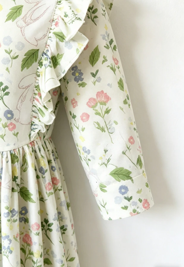 Custom Fashion Design Baby Girls No Bunny Like You Milk Silk Ruffle Twirl Dress product image 6
