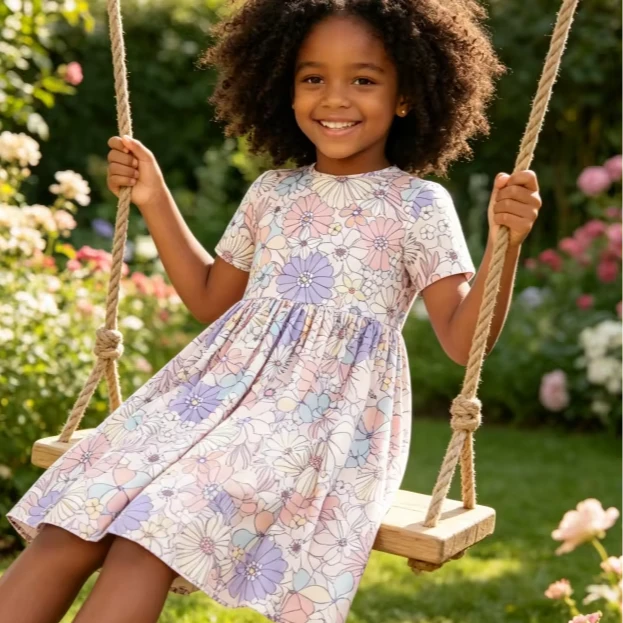 Infant Baby Toddler Factory Wholesale Sweet Escape Floral Pocket Twirl Dress product image 1