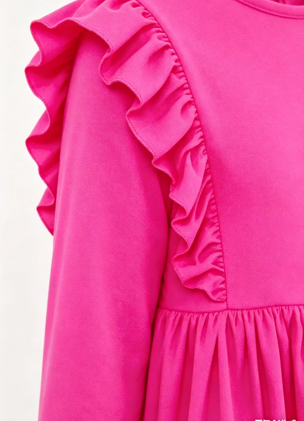Soft Boutique Children's Solid Hot Pink Baby Girls Ruffle Twirl Dress product image 6