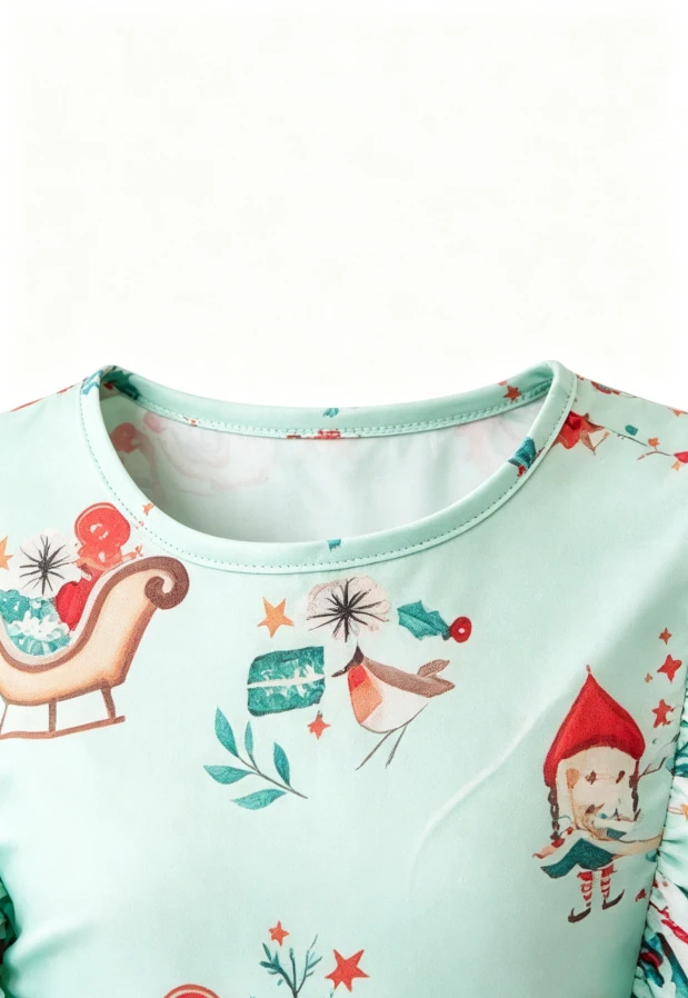 Custom Fashion Milk Silk Baby Girls Believe in Your Elf Ruffle Twirl Dress product image 6